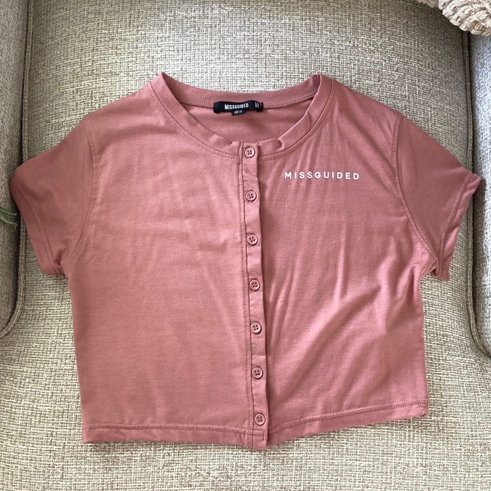 Missguided Button Up Crop Top
